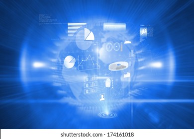 Data technology background against global technology background