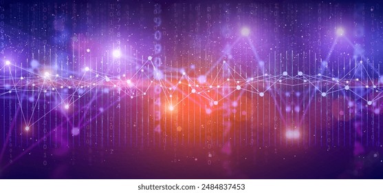 Data technology digital background. Technology connection abstract global network. 
