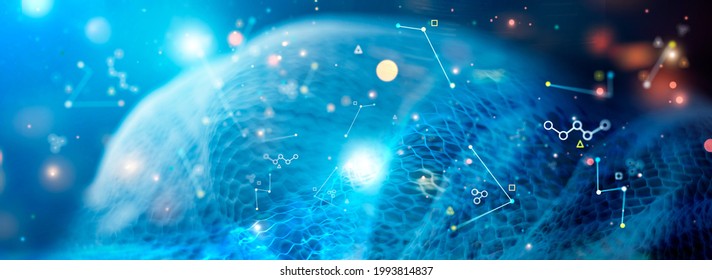 Data and technology in network and internet connections in cloud computing, Visualization, Abstract futuristic, Digital science and cyber technologies.