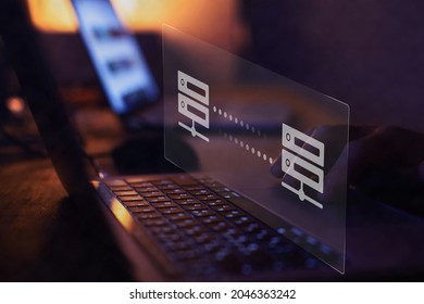 data transfer concept, internet server connection