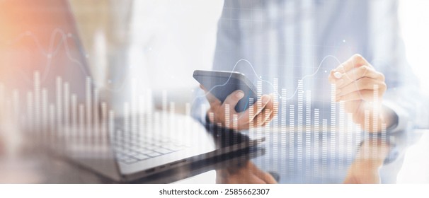 Data Visualization and Analytics Insights on a Wide Banner, Business and Technology Concept.