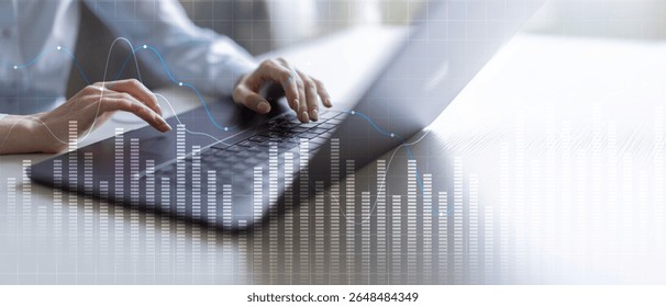 Data Visualization and Analytics Insights on a Wide Banner, Business and Technology Concept.