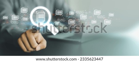 Database management cloud computing or data center cyber security file document transfer or business administrator analysis to growth and service information technology system concepts..