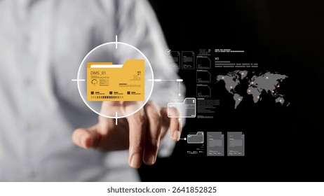 Database management system integrates document planning, enterprise resource allocation, and server file access for streamlined datum processing and secure information control