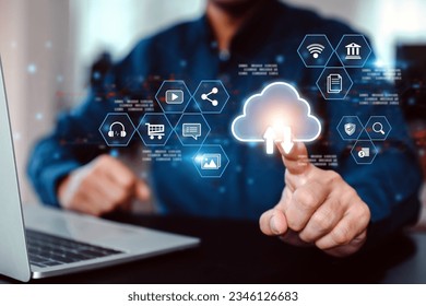 Database storage cloud technology file data transfer sharing, cyber, big data information for financial online marketing, internet banking application or computer download upload backup cloud drive.