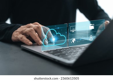 Database storage cloud technology file data transfer sharing, cyber, big data information for financial online marketing, internet banking application or computer download upload backup cloud drive.
