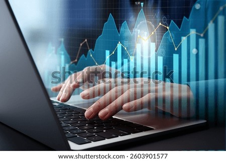 Data-driven decision-making. Business data analysis and strategic insights. Businessman using laptop computer to develop data-driven strategy.