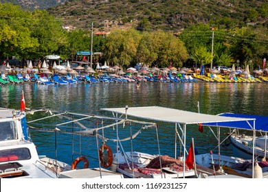 DATCA,MUGLA,TURKEY-AUGUST 24,2018:View From Hayitbuku Bay Near Mesudiye,Datca.Datça Is A Port Town In Southwestern Turkey. It's Situated On The Narrow Datça Peninsula On The Aegean Sea.