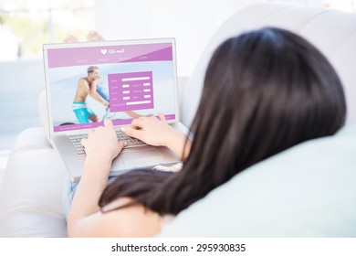 Dating Website Against Woman Using Laptop