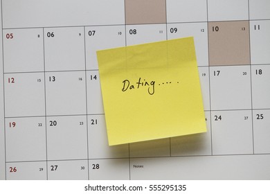 Dating Writing On Notes On The Calendar.