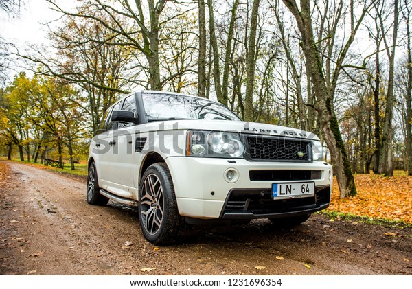 Daugavpils, Latvia - 11.16.2018: Range Rover Sport HSE\
in Autumn Park 