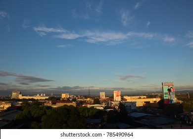 DAVAO CITY, PHILIPPINES-NOVEMBER 5, 2017: Skyline Of The Home Town Of President Rodrigo Duterte, Davao City.