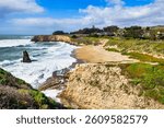 Davenport Beach, also known as Shark Tooth Beach by the locals, located in Davenport California. Davenport is a favorite tourist stop along the coast.