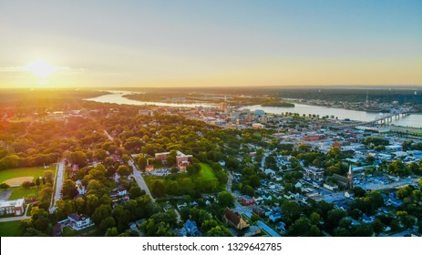 Davenport, Iowa - September 10, 2018: Quad Cities Skyline View 