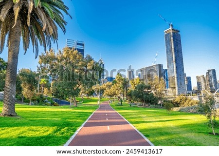 David Carr Memorial Park in Perth at sunset.