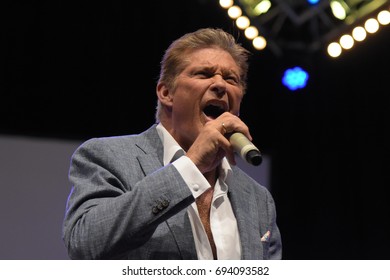 David Hasselhoff at FedCon 26. FedCon, Europe's biggest Star Trek Convention, invites  celebrities and fans to meet each other in signing sessions and panels. FedCon 26 took place Jun 2-5 2017.