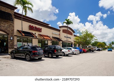 Davie, FL, USA - July 30, 2022: Pollo Tropical Restaurant Davie FL USA