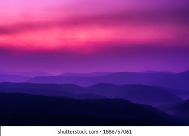 Dawn Along The Highland Scenic Highway, A National Scenic Byway, Pocahontas County, West Virginia, USA