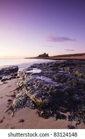 Dawn At Bamburgh Castle Beach, Northumberland, England
