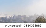 Dawn with fog in the city of Santa Maria RS Brazil. urban city. Fog. Geographical center of Rio Grande do Sul. University city.