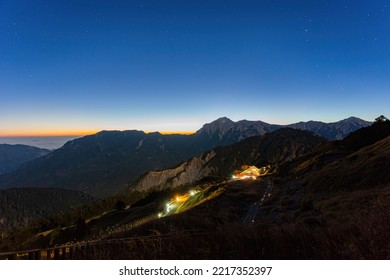 Dawn Landscape Of Ski Lodge At Taiwan