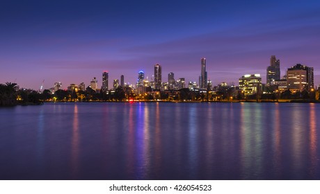 Melbourne Night Skyline Images Stock Photos Vectors Shutterstock