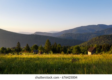 Dawn in the mountains, Carpathians, Ukraine. - Shutterstock ID 676425004