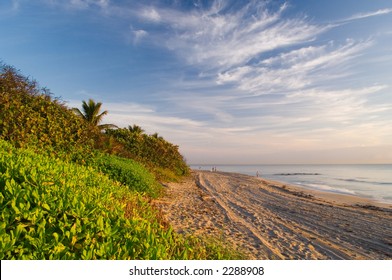 Dawn On The Atlantic Ocean Beach In Boca Raton Of South Florida