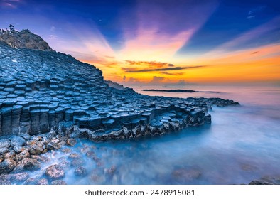 Dawn on Giant's Causeway in Phu Yen, Vietnam, known as UNESCO World Heritage Site - Powered by Shutterstock