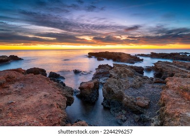 Dawn over the beach at la Torre de la Sal on the Castellon coastline in the Valencia region of Spain - Shutterstock ID 2244296257
