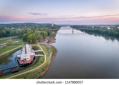 Dawn Over The Missouri River At Brownville, Nebraska