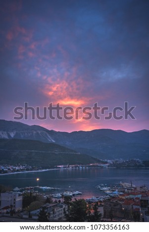 Similar – Image, Stock Photo Hotel above the rooftops