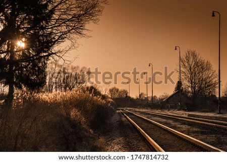 Similar – ENDSTATION IDYLLE | rails nature romance sunset