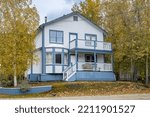 Dawson city in Yukon, Canada, colorful houses in the ancient village of the gold rush