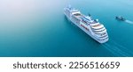VALENTINE’S DAY CRUISES Cruise Ship, Cruise Liners beautiful white cruise ship above luxury cruise in the ocean sea at early in the morning time concept exclusive tourism travel on holiday.