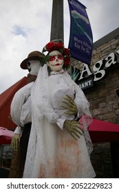 Day Of The Dead Display Outside Mexican Restaurant - Monterey, TN USA 10-2-2021