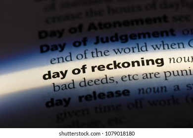 day of reckoning word in a dictionary. day of reckoning concept - Shutterstock ID 1079018180