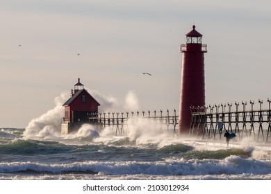 A Day Of Rough Water At Grand Haven, MI