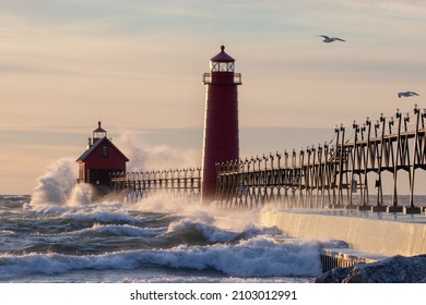 A Day Of Rough Water At Grand Haven, MI