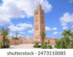 Day time landscape of Koutoubia mosque , Marrakech, Morocco_Paysage de jour de la mosquée Koutoubia, Marrakech, Maroc