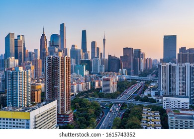 Day View Of Urban Buildings In Guangzhou, Guangdong Province, China