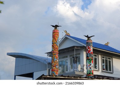 Dayak Tribal House With A Typical Building Model