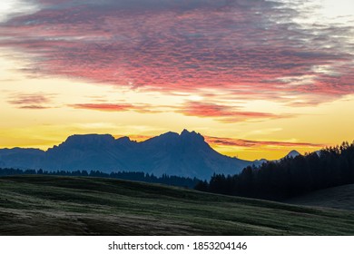 Daybreak on Seiser Alm, Alpe di Siusi, South Tyrol