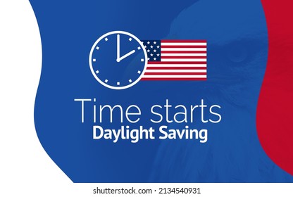 Daylight saving time ends sunday, March 13, 2022- USA Banner- USA daylight saving time - Shutterstock ID 2134540931