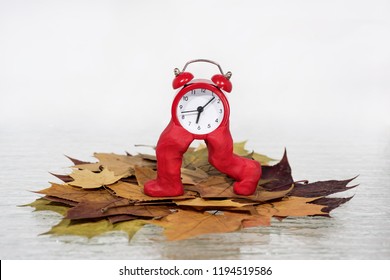 Daylight Saving Time. Wall Clock going to winter time. Autumn abstraction. Fall back time.
