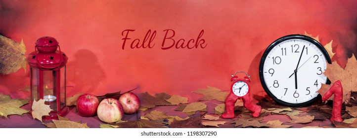 Daylight Saving Time. Wall Clock going to winter time. Autumn abstraction. Fall back time.