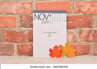 Daylight Savings November 1 Turn Back Clocks Calendar Sign