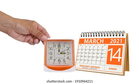 Daylight Savings Spring Forward March Calendar And Clock