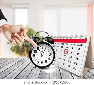 Daylight Savings Time With Calendar, Alarm Clock And Hand