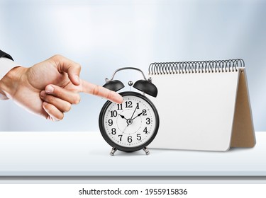 Daylight Savings Time With Calendar, Alarm Clock And Hand